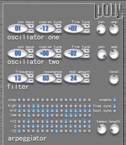 Cycling '74 POLY DCO synth from MODO 1.0