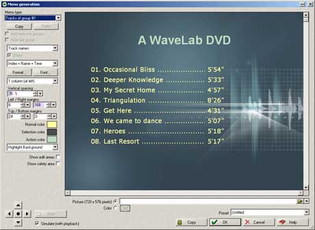 Steinberg Wavelab 5 DVD-Audio Menu Creator
